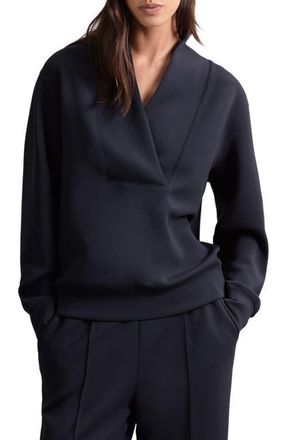Reiss Annabel Shawl Collar Sweatshirt in Navy at Nordstrom, Size X-Small