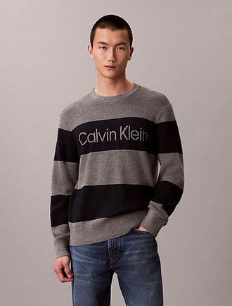 Calvin Klein Jersey De Rayas Intensas Con Cuello Redondo