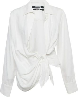 Jacquemus Blouse met gestrikte taille - Wit