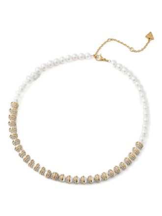 Guess Co embellished-pearl necklace - Bianco