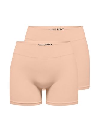 Only Hotpants ONLY ONLVICKY S-LESS MINI SHORTS 2-PACK, Damen, Gr. L/XL, N-Gr, peach taffy pack:peach taffy, peach taffy, Jersey, Obermaterial: 94% Polyamid