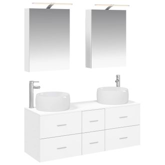 vidaXL Juego De Muebles De Ba&ntilde;o 5 Uds. Blanco Vidaxl
