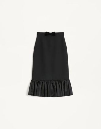 Valentino Crepe Couture Midi Skirt Wo