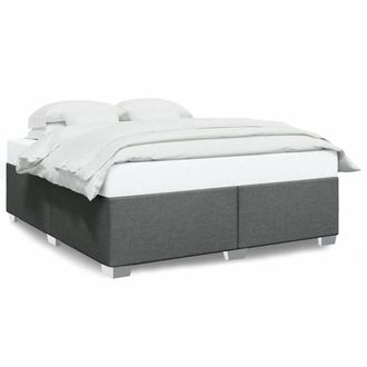 Berkfield Home Bed Frame without Mattress Dark Grey&not;Super King Fabric in Grey | Size: Super King