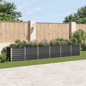vidaXL Vidaxl - Arriate De Jard&iacute;n De Acero Galvanizado Antracita 480x80x77 Cm