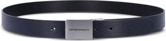 Emporio Armani Plate leather belt - men - Calf Leather - One Size - Black