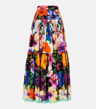 Dolce & Gabbana Falda larga de algod&oacute;n floral