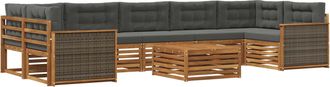 vidaXL Conjunto De Sof&aacute;s De Exterior 8 Uds. Natural Y Antracita Vidaxl