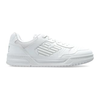 Emporio Armani Sportschoenen met Logo - Heren - Sneakers - Wit - 41 1/2 EU - Leer - Schoenen