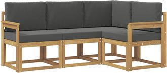 vidaXL Conjunto De Sof&aacute;s De Exterior 4 Uds. Blanco Y Antracita Vidaxl