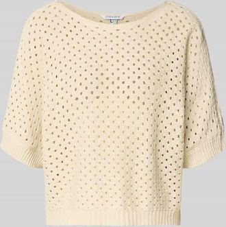 Zabaione Strickshirt mit U-Boot-Ausschnitt Modell Ho44liday in Sand, Gr&ouml;&szlig;e XXL