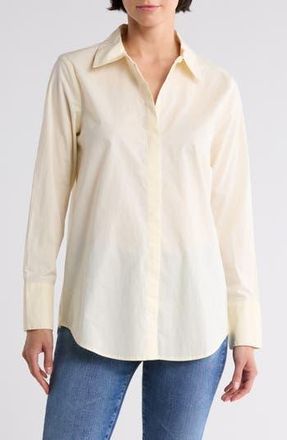 7 For All Mankind Classic Button Front Shirt in Cloud Cream at Nordstrom Rack, Size X-Small