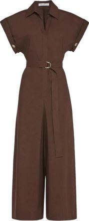 Simona Corsellini Jumpsuits & Playsuits, Dames, Bruin, S, Katoen, Tuco 101 Jumpsuit