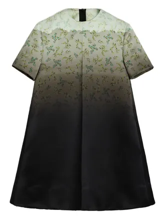Jil Sander floral-print gradient mini dress - women - Silk - 36 - Green