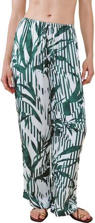 Bella Dahl Abstract Leaf Print Wide Leg Pants in Palm Paradise at Nordstrom, Size X-Small