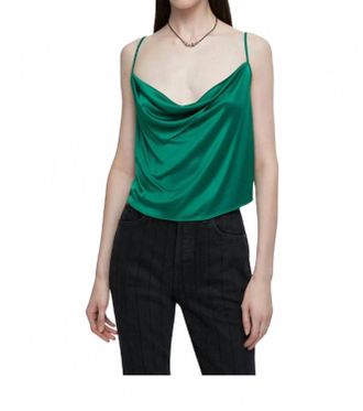 Re/Done Bandana Party Scoop Neck Top In Grass Green