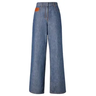 Fendi Jeans, Dames, Blauw, S, Wide Jeans
