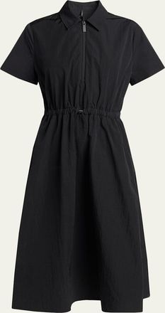 Moncler Short-Sleeve Nylon Midi Dress