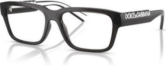 Dolce & Gabbana 53mm Rectangle optical glasses in Grey at Nordstrom