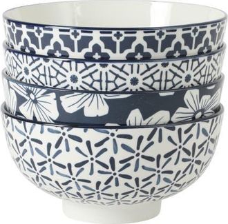 Gibson Home Castle Way Stoneware Serving Bowl Set in Blue/white at Nordstrom
