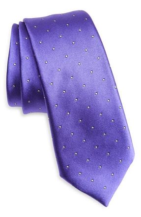 Tom Ford Polka Dot Mulberry Silk Satin Tie in Ultra Violet at Nordstrom