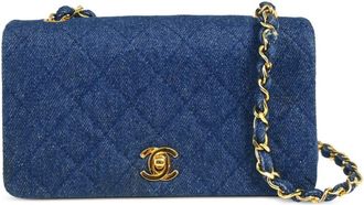 Chanel 1990 mini Full Flap shoulder bag - women - Denim - One Size - Blue