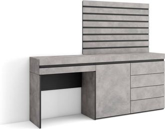 Skraut Home Tocador efecto madera cemento 177x35x145cm