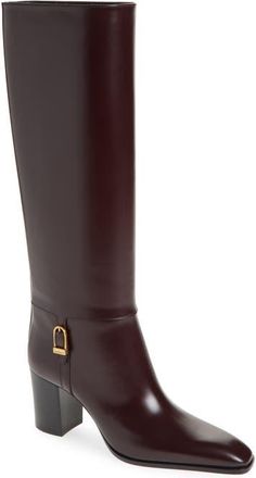 Saint Laurent Julia Tall Boot in Wine at Nordstrom, Size 10.5Us