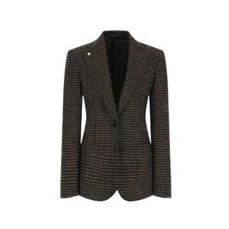 L.B.M. 1911 Giacca Monopetto Pied-de-Poule - - Jackets - Donna - Marrone - L