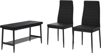 Vicco Banco Y Silla Grand, Negro, 85 X 46.5 Cm Juego De 3 Piezas