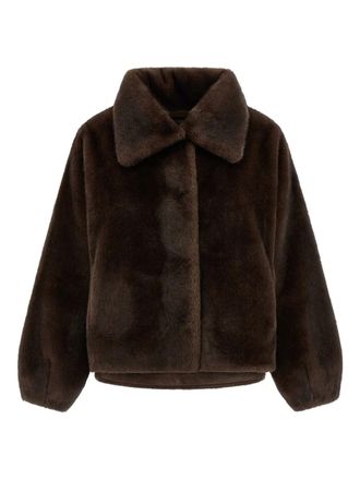 Lou Andréa shirt-collar faux-fur jacket - women - Polyamide - M - Brown