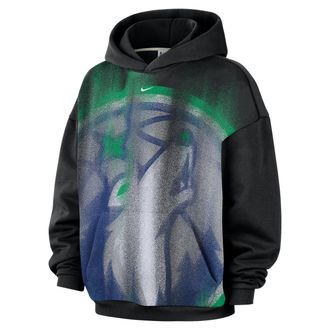 Nike Mens Minnesota Timberwolves Standard Issue Fleece Basketball Hoodie in Black | IQ2540-010