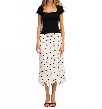 En Saison Womens Abigail Midi Skirt In Ivory Black