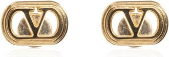 Valentino Garavani Ovalette Metalen Oorbellen - Dames - Oorbellen - Geel - ONE Size - Leer - Accessoires