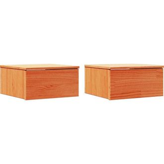 vidaXL Vidaxl - Bedside Table 2 pcs Wax brown 37 x 35 x 18.5 cm Solid pine wood