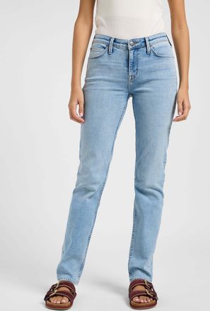 Lee Straight-Jeans LEE Lee Jeans Marion Straight, Damen, Gr. 27, L&auml;nge 33, blau, Obermaterial: 84% Baumwolle CO. 14% Polyester PES. 2% Elasthan EL., Jeans