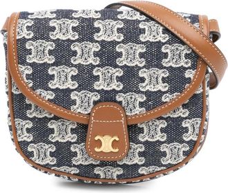 Celine Pre-owned Cross Body Bags, female, Blue, Size: ONE SIZE Pre-owned Triomphe Canvas Crossbody Bag