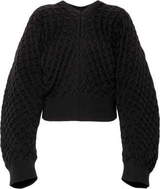 Jacquemus Le Sweater Boule Torsade jumper - women - Polyamide - 38 - Black