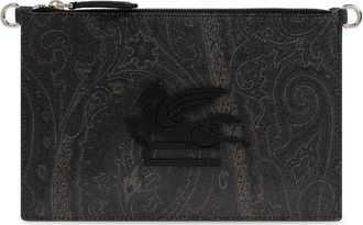Etro Pegasu clutch met patch - Zwart
