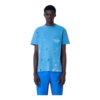 Gallery Dept. T-Shirts, male, Blue, Size: 2XL Logo Motif T-Shirt