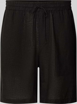 Only & Sons Regular Fit Shorts aus Leinen-Viskose-Mix Modell LAURENCE in Black, Gr&ouml;&szlig;e XXL