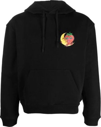 Sky High Farm Hoodie met borstprint - Heren - Hoodies - Zwart - S - Katoen - Hoodies & sweatvesten