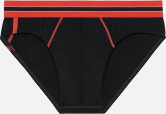 HOM Hom Mens Run Sports Contrast Micro Brief, Black/red - Size: 35/34/32