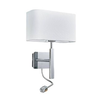 Lucande L&aacute;mpara De Pared jettka En Plateado Textura, Tela, Tejido, Seda - Lucande