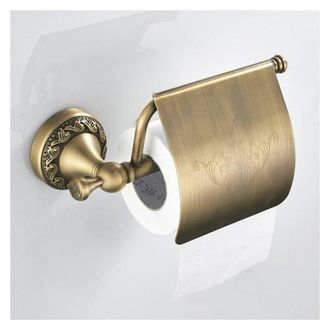 OEM Portarrollos De Papel Higi&eacute;nico De Lat&oacute;n Estilo Retro, Con Tapa De Lat&oacute;n, Para Montaje En Pared, 20 X 11,7 Cm