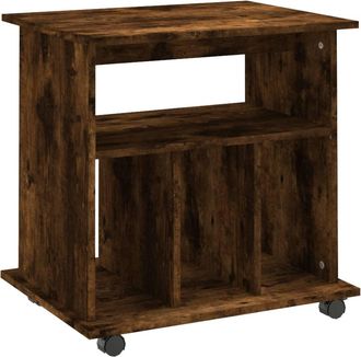 vidaXL Vidaxl - Armario Ruedas Madera Contrachapada Roble Ahumado 60x45x60 Cm