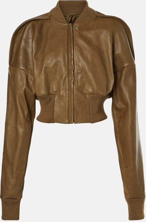 Rick Owens Flight cropped leather bomber jacket