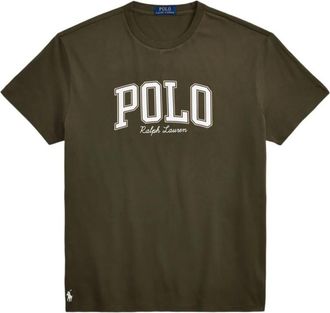Ralph Lauren Olive Crewneck Logo Print T-Shirt