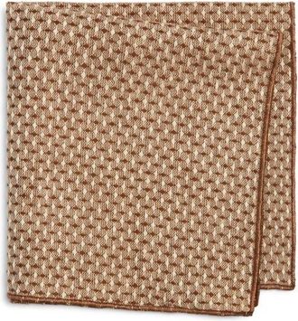 Clifton Wilson Brown Diamond Wool Pocket Square at Nordstrom