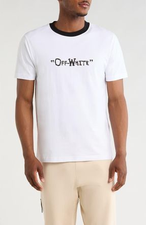 Off-white Logo Graphic Ringer T-Shirt in White/black at Nordstrom Rack, Size X-Large